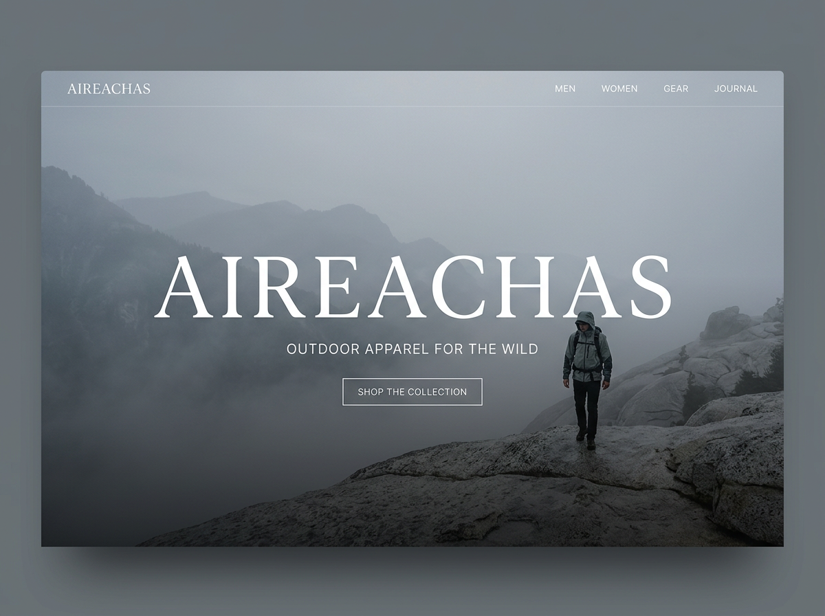 Aireachas — outdoor and hiking apparel website built by Apex