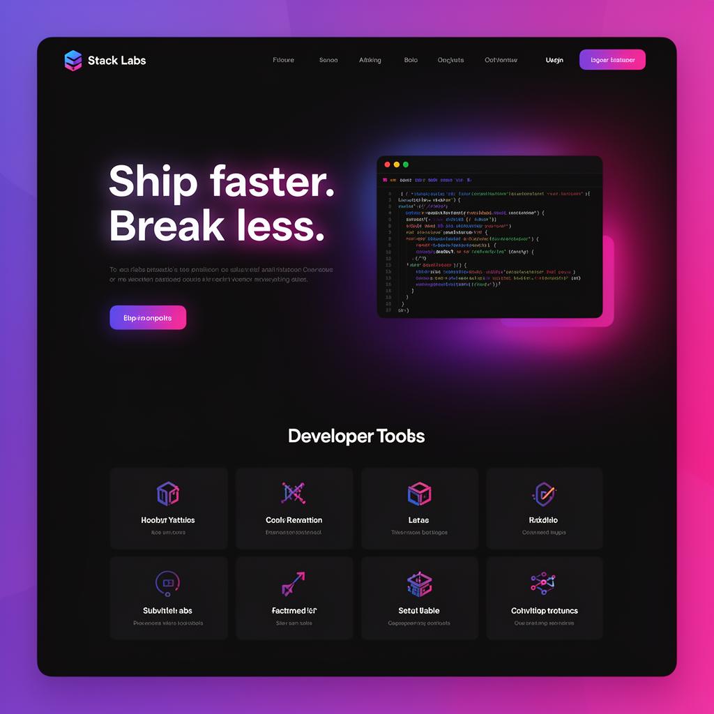 Stack Labs — SaaS landing page website concept by Apex
